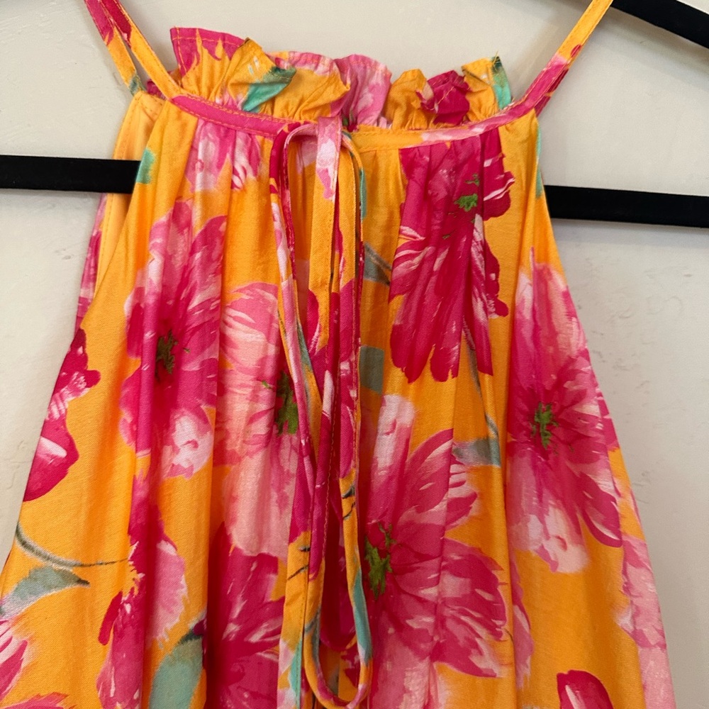 H&M Floral Midi Dress in Pink and Yellow - Picture 4 of 6